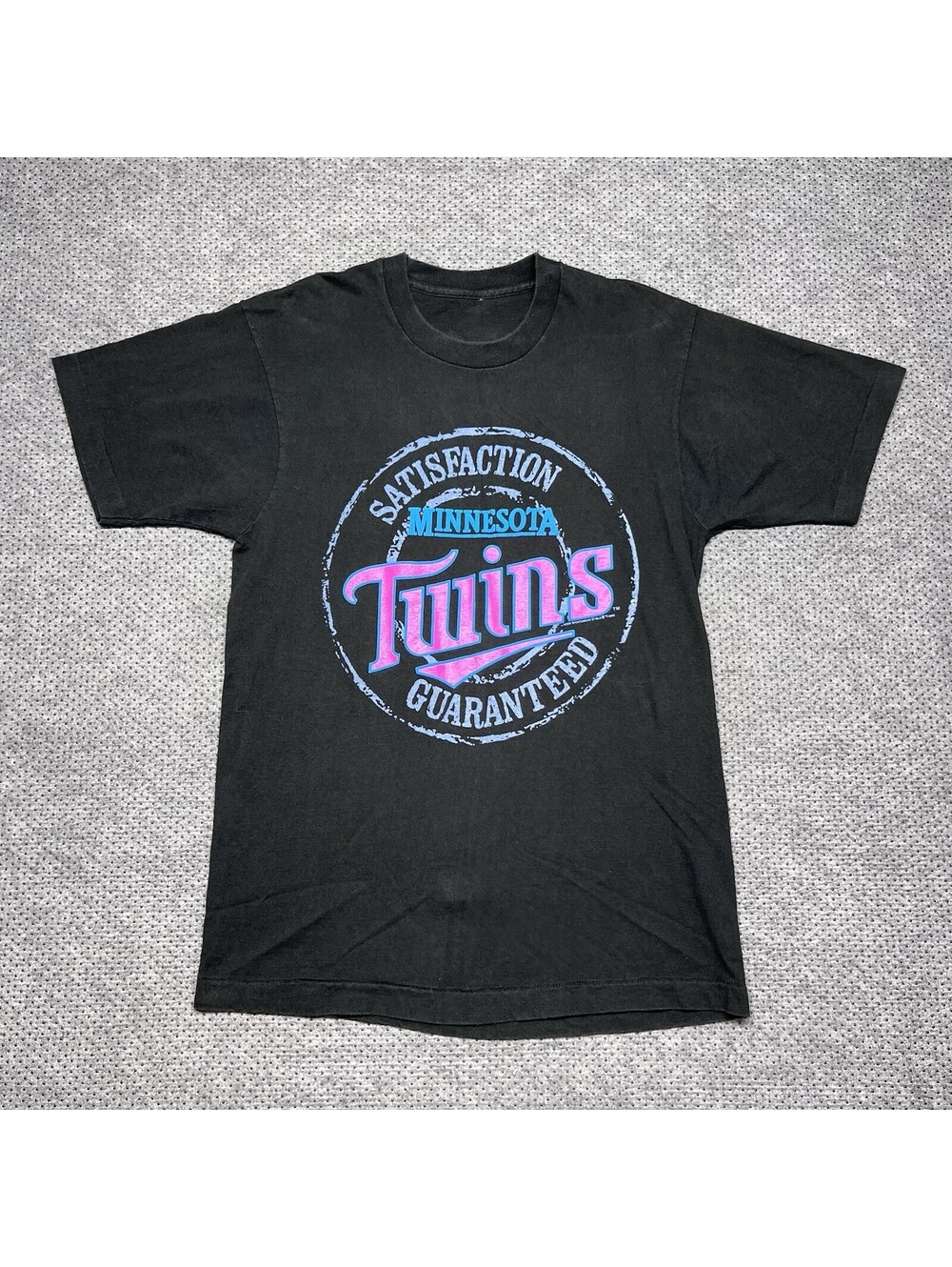 Vintage 90S Minnesota Twins T-Shirt Medium Major-League Baseball RARE MENS BLACK